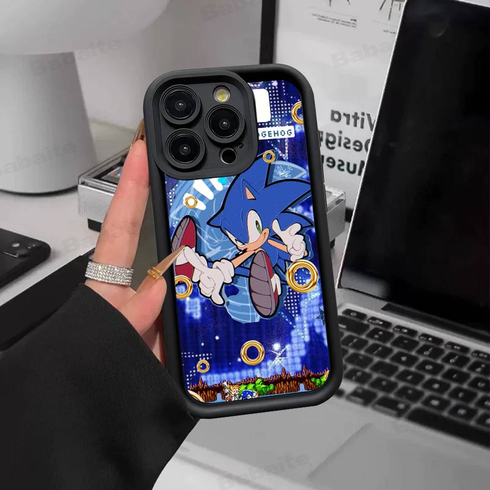Game S-Sonic Classic Movie For IPhone 17 Pro Max 16 15 14 13 12 11 Plus Black Soft Phone Cover