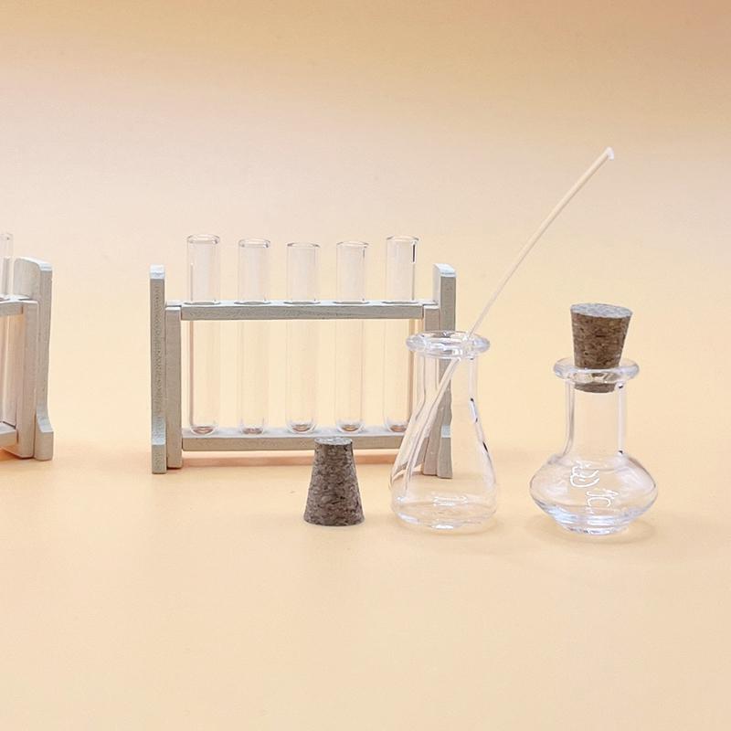 1:12 Dollhouse Laboratory Tool Set Dollhouse Mini Test Tube Rack Dropper Measure Cup Model DIY Dolls House School Scene Toys