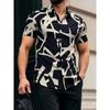 Hot Selling Summer Men's Tops, Fashionable Casual Shirts, Digital Printed Short Sleeved Shirts