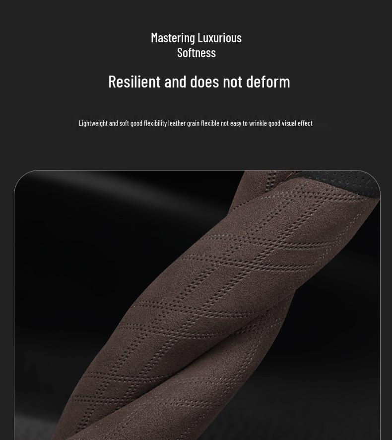 Steering Wheel Cover for Geely Boyue L, Boyue COOL, Galaxy L7/L6, and Xingrui - Suede Ultra-Thin Winter Grip Cover