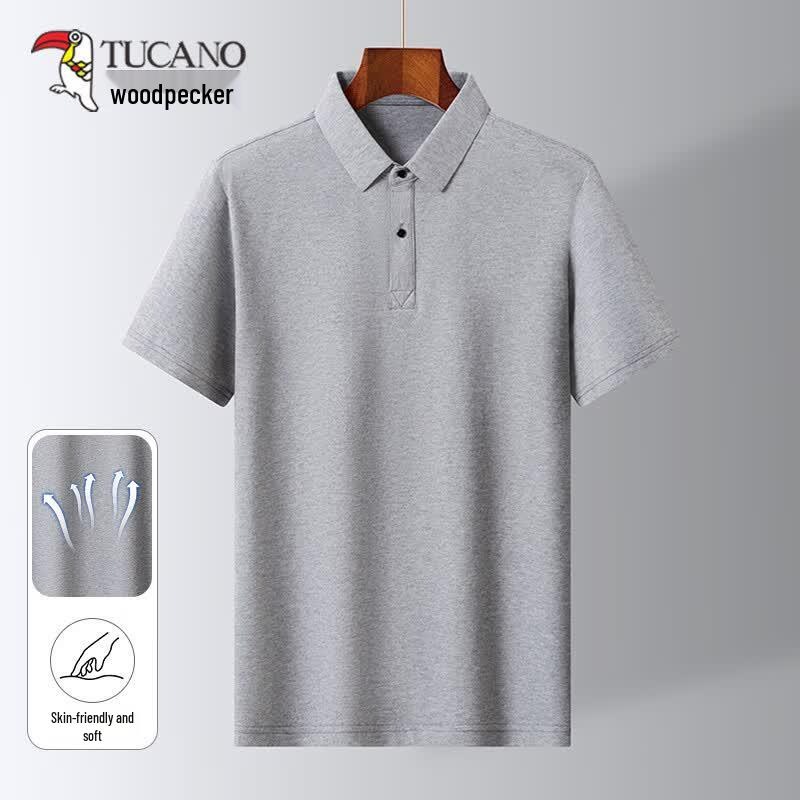 TUCANO Men s Summer Thin Cotton-Feel Short-Sleeve Polo Shirt XL