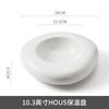 High-end hotel restaurant ceramic insulation plate white irregular position on the western food cold dish plate.