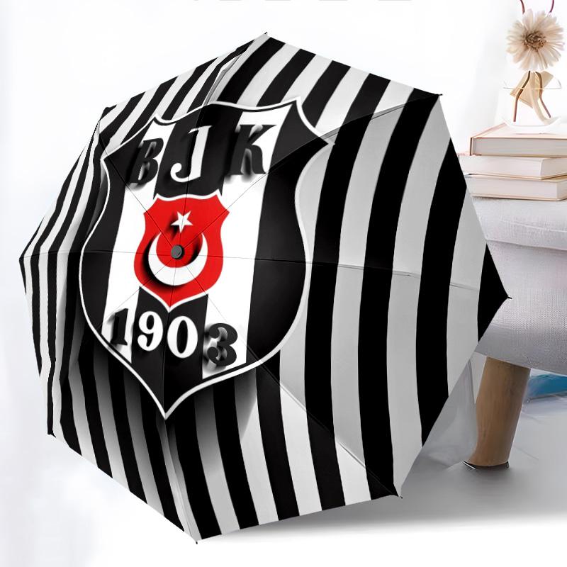 BJKpattern, automatic folding umbrella, portable and foldable design, 8 ribs, a Christmas or birthday gift.