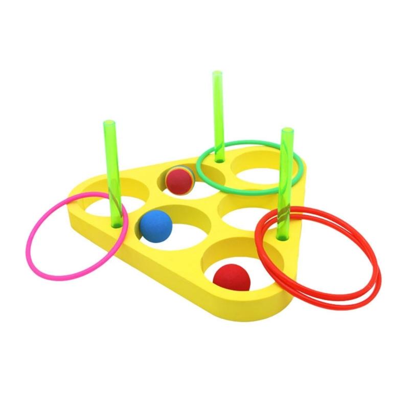 EVA Floating Foam Rings Throw Pool Game Toy with Balls Floating Foam Rings Toy with Balls for Kids Adults Outdoor Party