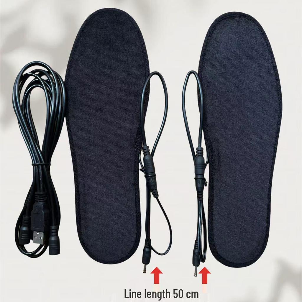 USB Rechargeable Heated Insoles - Electric Foot Warmers for Outdoor Use