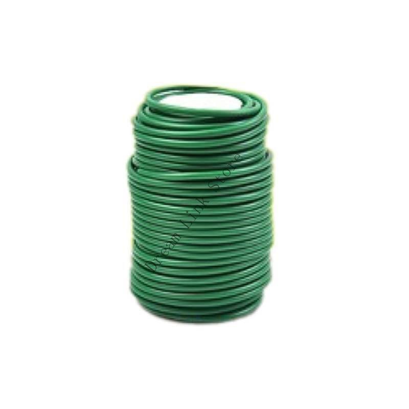 Q1FD 20M Gardening Cable Ties Plant Green Flexible Garden Support Wire Cable Tie Reusable Rubber Coated Steel Wire