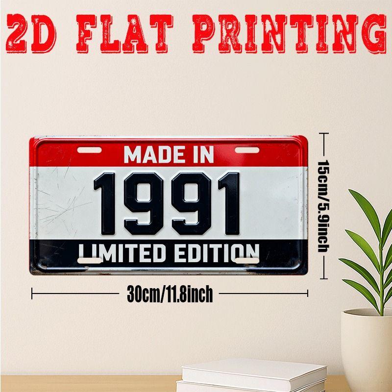 Car License Plate Metal Wall Decor 15x30cm