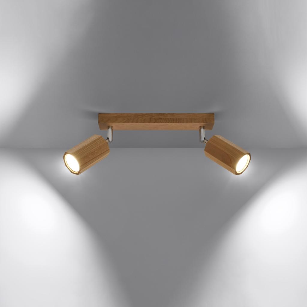Plafon Zeke 2 Gu10 Dąb Wood Sollux Sl.1029