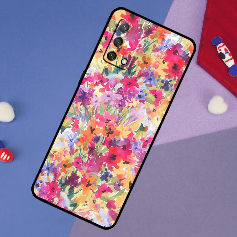 Colourful Flower Painting Art Case For Oppo A6 Pro A5 A18 A38 A58 A78 A98 A54 A74 A94 A17 A57 A80 A60 A40 A96 A76 A16 A15