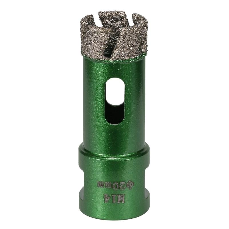 652F M14 Threaded Brazed Hole Cutter Tool For Ceramic Tile Marble Glass With Diamantine Coating And High Speed Cutting 6-50mm
