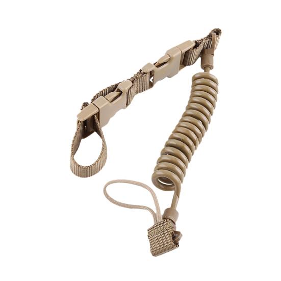 150cm Military Tactical Nylon Elastic Quick Release Pistol Sling Spring Lanyard