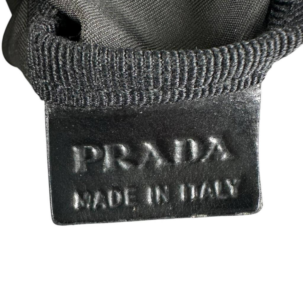 PRADA Triangular logo Tote Bag black Women used