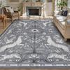 Modern Animal Elk Print Carpet for Living Room Botanical Rabbits Pattern Sofa Coffee Table Floor Mat Soft Washable Bedroom Rug