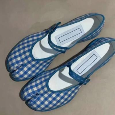 Fashion “Versatile Retro” Gingham Tabi Mary Janes, Buckle - Detailed, Suits Daily Wear & Trendy Scenes