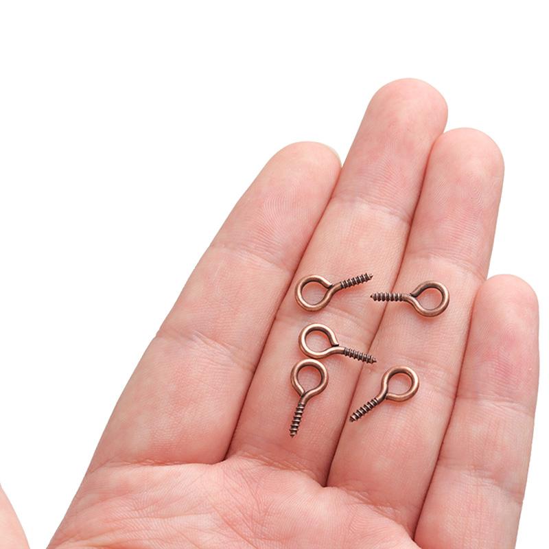 200pcs Small Tiny Mini Eye Pins Eyepins Hooks Eyelets Screw Threaded Gold Color Clasps Hooks Jewelry Findings For Making DIY
