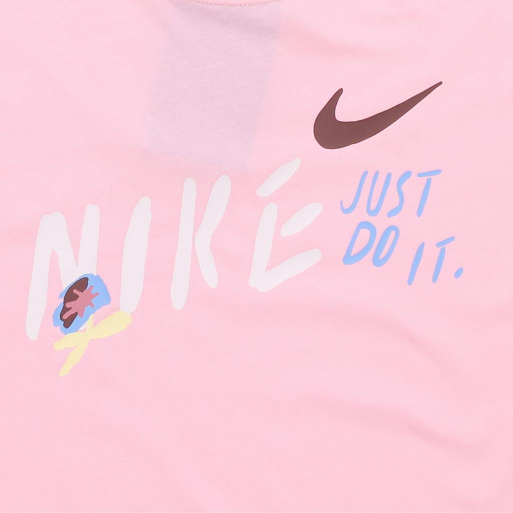 New Nike Sportswear Drop Shoulder Sleeve T Shirt Women's Medium Soft Pink FJ7714-690