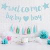 Baby Boy Shower Decorations - 3M Long Welcome Banner, Blue for Gender Reveal Party