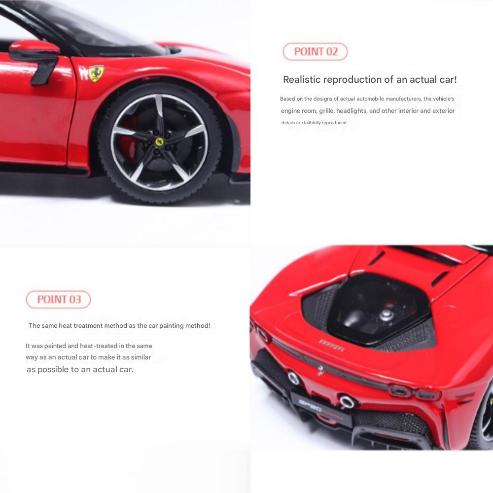 Brago 1:24 Ferrari Stradale SF90 Samochód Odlewany Ciśnieniowo, Czerwony, 1 Sztuka