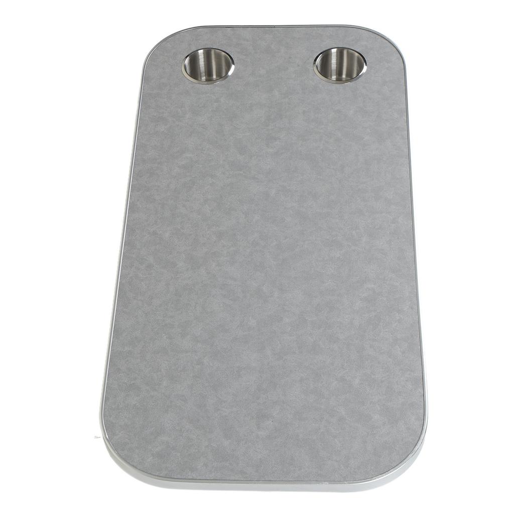 400x800mm Removable Rectangular Table Solid Wood RV Table Board with 2 Cup Holders for RV Yacht Caravan Grey