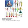 Fishing Advent Calendar 2025 for Men 24 Days Christmas Countdown with 24 Fishing Lures Baits Set Xmas Gift for Dad Boyfriend Fishermen