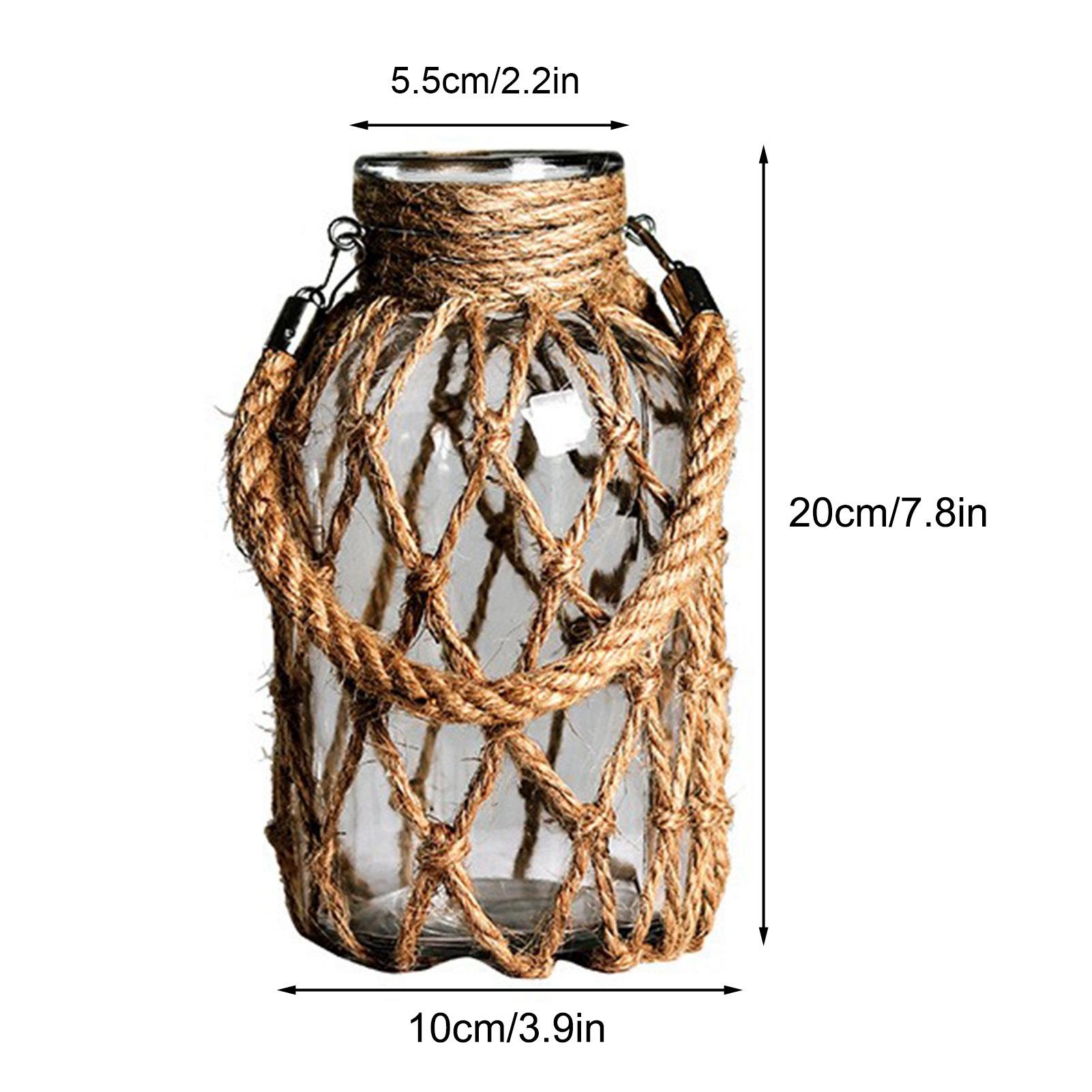 Photos - Vase Hand Woven Twine Glass  Transparent Flower Arrangement  Hydroponic Vintage  Decoration Type 2