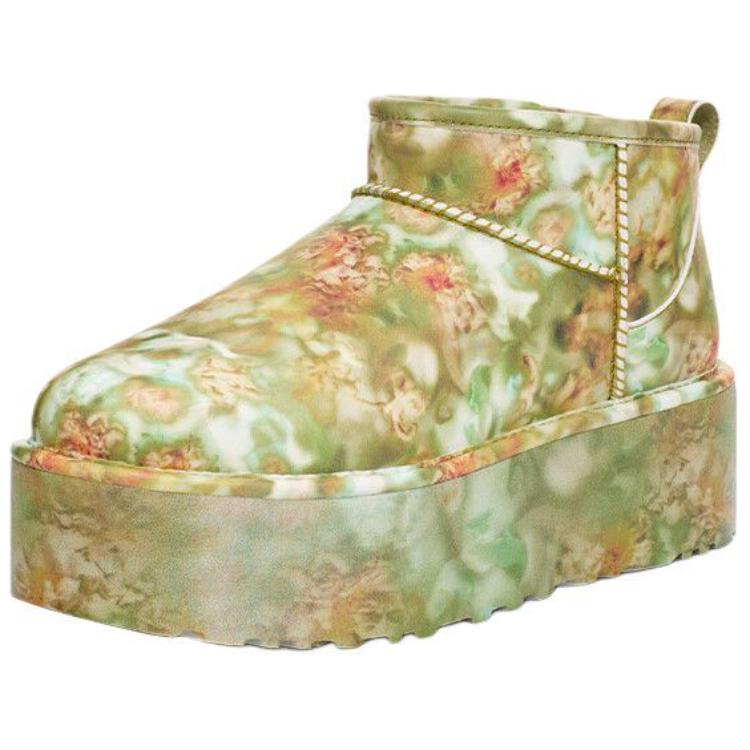 Collina Strada x UGG Stivale Classico Ultra Mini con Plateau Verde Floreale Sneakers Unisex 1170937-GRNF