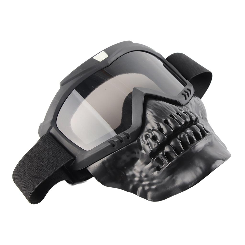 Outdoor Detachable Motorcycle Goggles Helmet Ski Sports Motorbike Racing Glasses (Black)