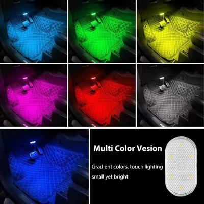 Car LED Touch Reading Light Wireless Interior Atmosphere Light Auto Roof Ceiling Lamps for Door Foot Trunk Storage Box