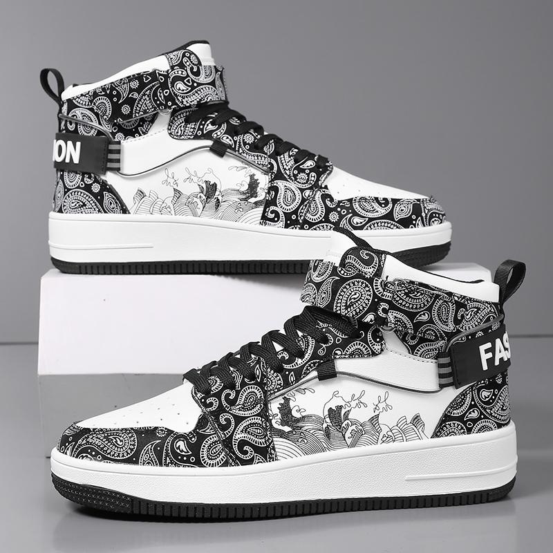 Scarpe Sportive Stampate da Uomo Stile Street da Donna Unisex Scarpe Sneakers da Corsa Studenti Scarpe Oversize per Coppia High Top