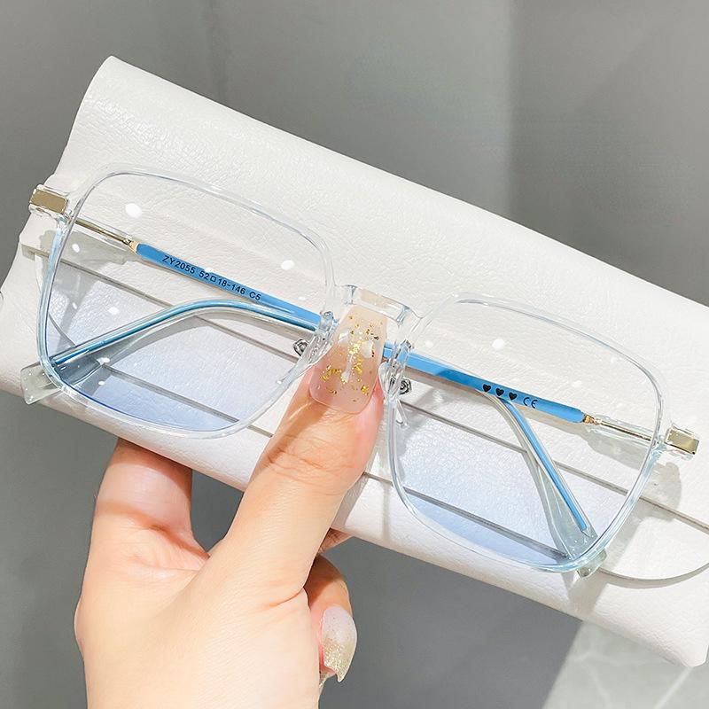 Oversized Blue Light Blocking Eye Protection Glasses Women's Yellow Lens Pink Lens Optical Spectacle Eyeglasses EMA