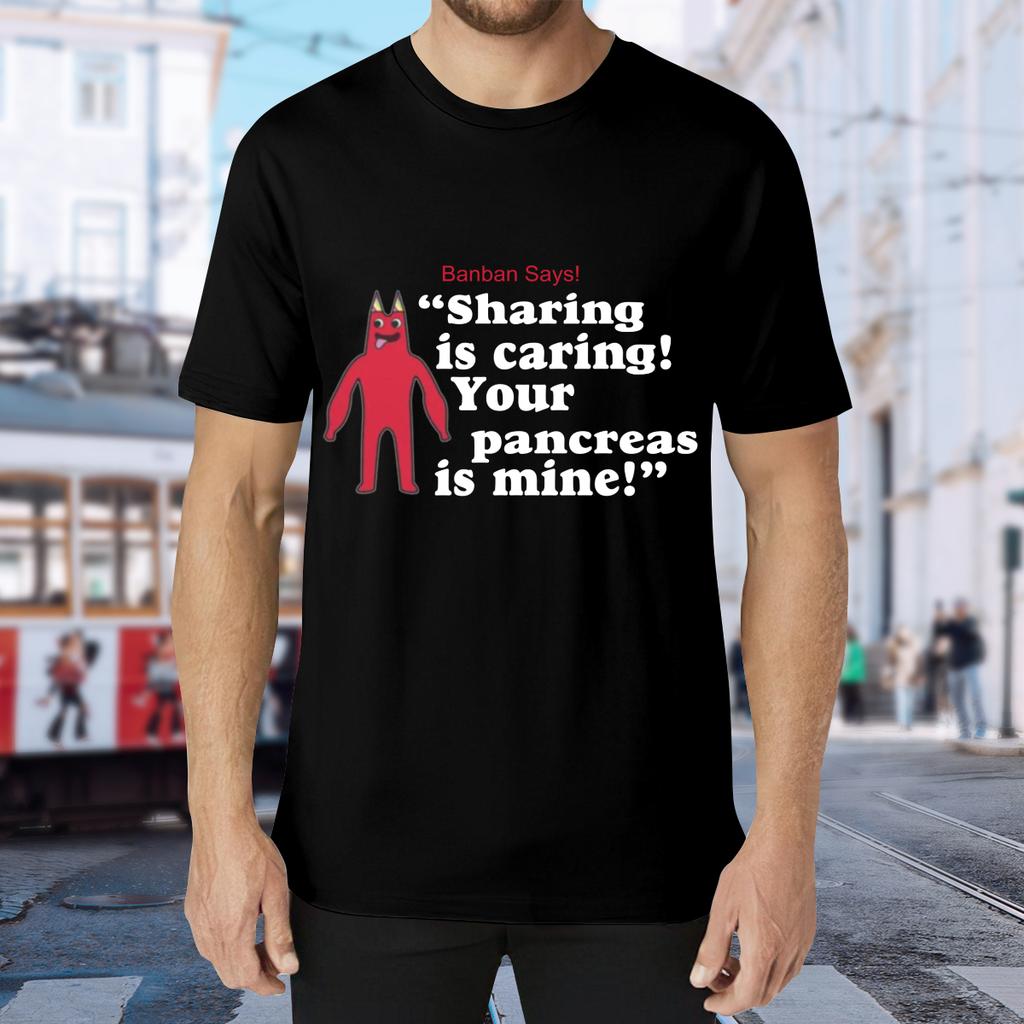 Garten Banban Sharing Is Caring Your Pancreas Is Mine Mens T-Shirtblue
