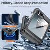 For Samsung Galaxy Z Flip 6 with Card Holder [RFID Blocking] & Hinge Protection & HD Screen Protector,Rugged Anti-Scratch Phone Case-Black