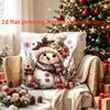 1pcSnowman - Themed Christmas Short Plush Pillowcase, 45x45cm (17.7x17.7 Inch), No Pillow Insert Included, Double - Sided 2D Printing, Suitable for Ho