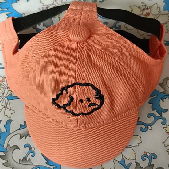 Pet Baseball Cap Breathable Dog Wide Brim Hat Adjustable Sun Protection Cap with Ear Holes for Small Dogs Summer Outdoor Walks