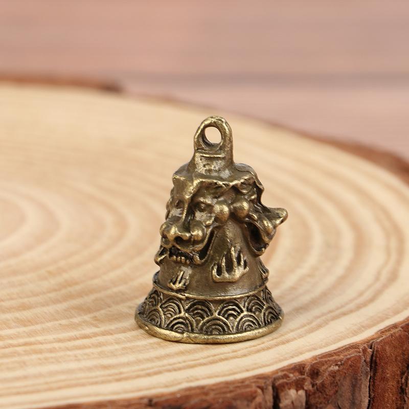 Alloy Retro Three Lion Bell Wind Chime Car Pendant Antique Bell Mini Sculpture Pray Guanyin Bell Shui Feng Bell