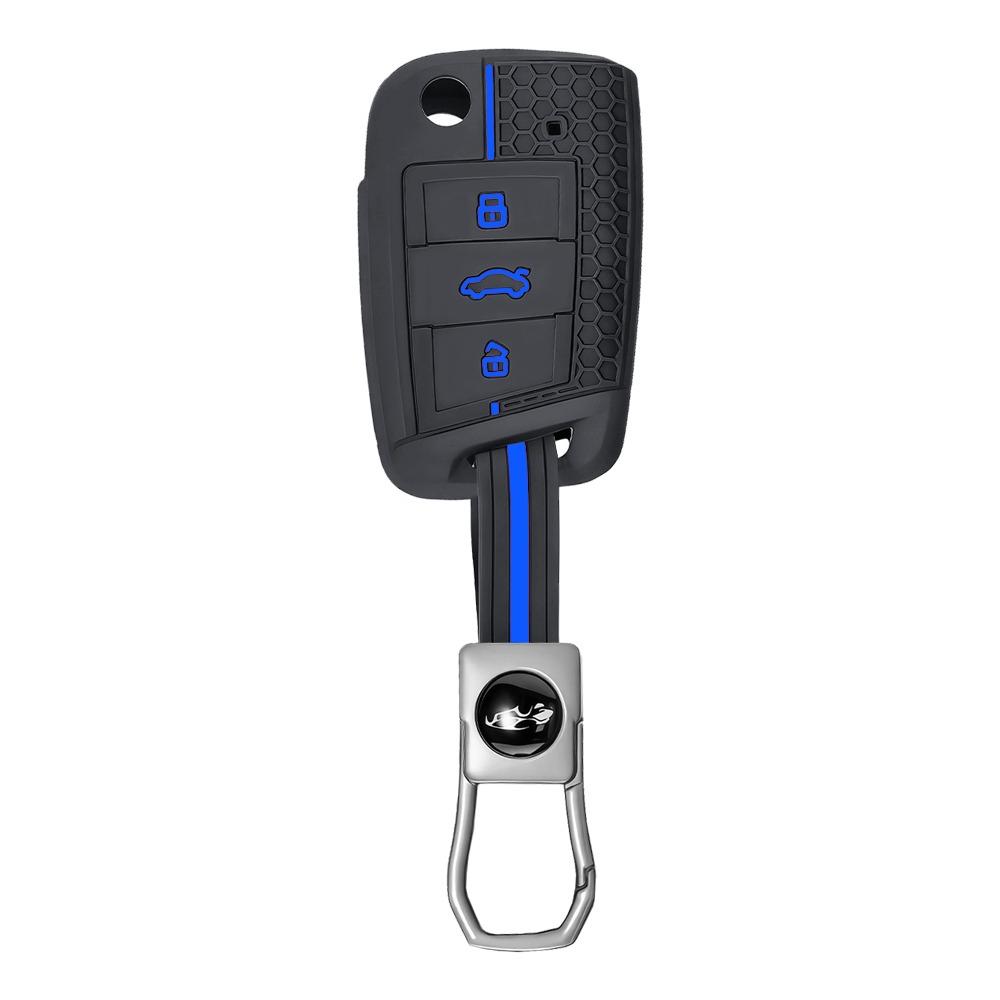 

New Style Car Key Case Silicone Bag For VW Volkswagen Golf 7 MK7 Tiguan MK2 SEAT Ateca Leon FR 2 Ibiza For Skoda Octavia A7