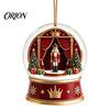 Festive Party Hanging Ornaments Christmas Crystal Ball Style Pendant with Rope, 2D Flat Acrylic Holiday Decorations Ornament for Tree Decoration