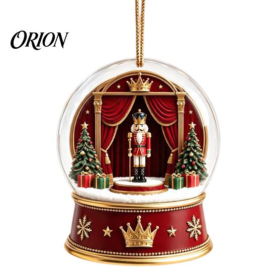 Festive Party Hanging Ornaments Christmas Crystal Ball Style Pendant with Rope, 2D Flat Acrylic Holiday Decorations Ornament for Tree Decoration