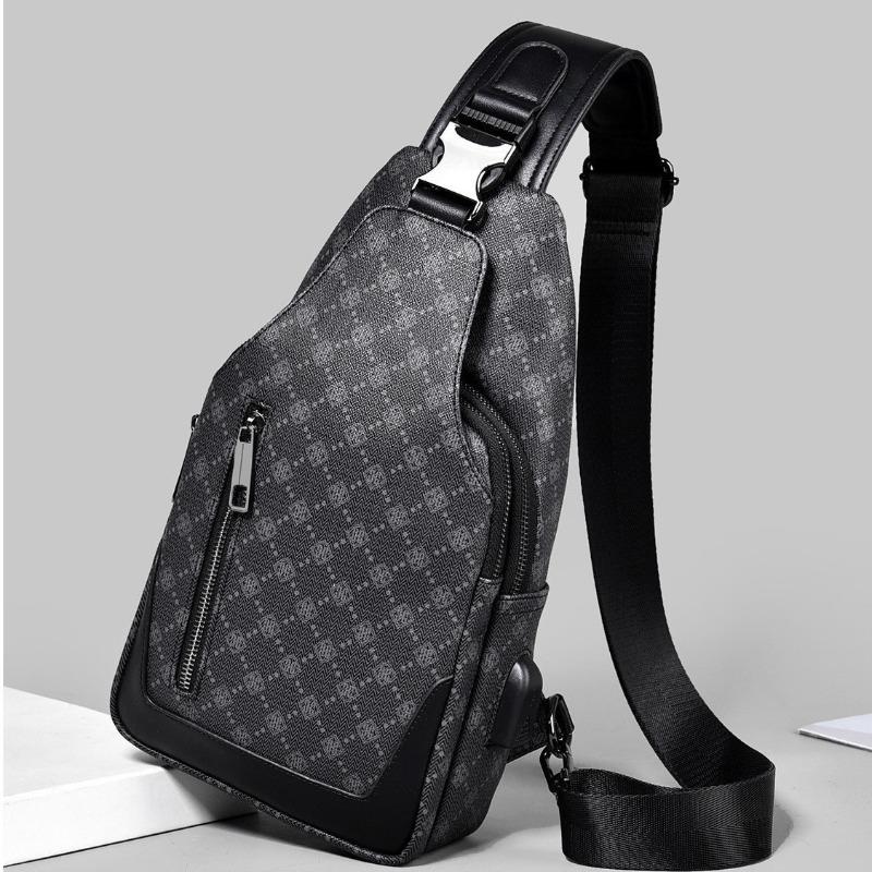 Bedruckte Umhängetasche spritzwassergeschützt lässige Umhängetasche für Arbeit Pendeln Business-Aktentasche multifunktionale Herren-Brusttasche