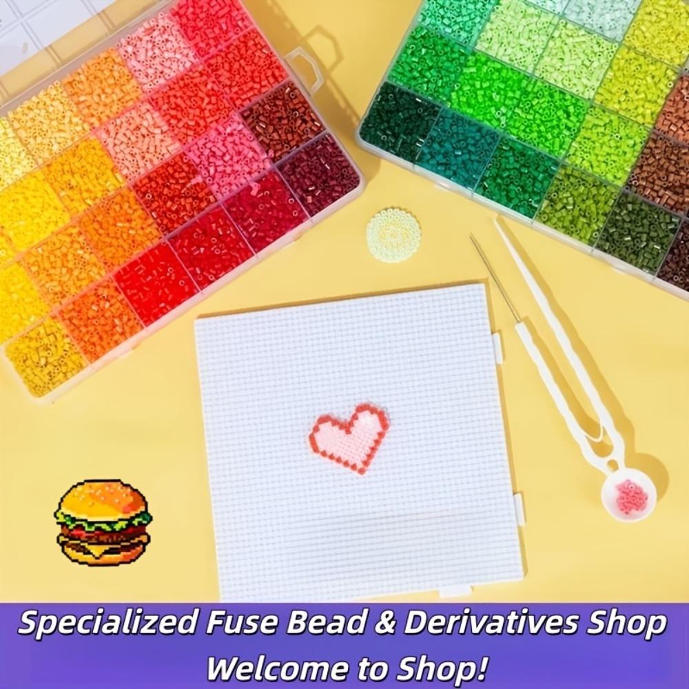 7200 Stück 2,6 mm Loch Mini Hama Perlen Perler Bügelperlen DIY Frühpädagogik Bastelspielzeug Puzzles Kinder Geburtstagsgeschenk