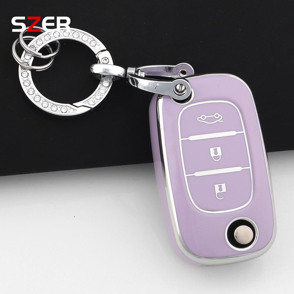 Tpu Folding Car Key Case Fob Cover For Renault For Lada Sedan Largus Kalina Granta Vesta X-Ray Xray Protect Shell Accessories