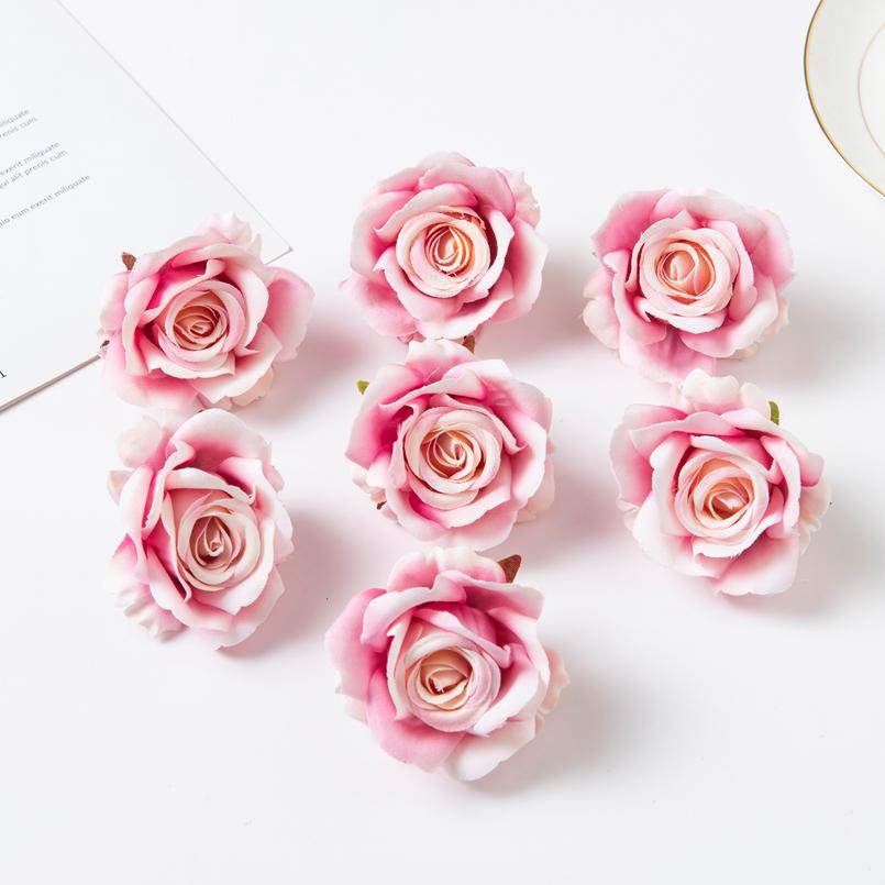 100Pcs Silk Rose Artificial Flower Hot sale Christmas Wedding Bridal Bouquet Home Outdoor Garden Diy gift box Scrapbook Material