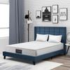 1 Set Upholstered Bed Elegant Lines Comfy Sleep Slatted Frame Pure Color Mattress Bed for