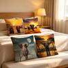 African elephant Cushion Cover Inches Farmhouse Decor Home Throw Pillow Covers For Couch Decorations