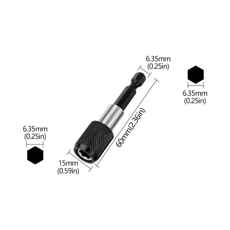 3-Piece Hexagonal Quick-Release Self-Locking Extension Rod Set for Electric Drill Screwdrivers