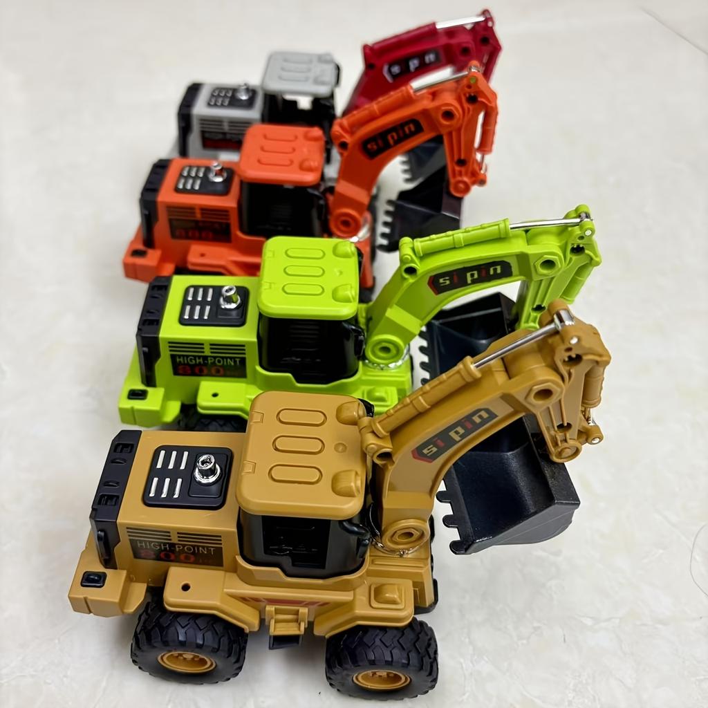 Sensory Toy excavator Durable Zinc Alloy Push Toy with 4 Color Options for Motor Skill Development, Toy Vehicle, Entertainment, Playful Design