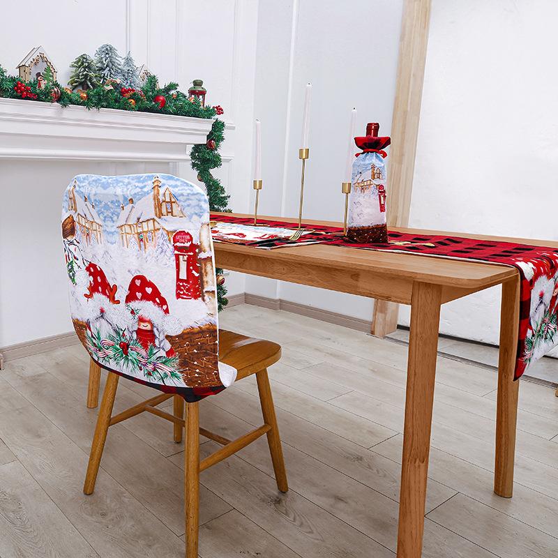 Christmas Red And Black Plaid Christmas Tree Skirt Christmas Apron Christmas Stockings Tablecloth Set Home Decorations