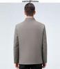 2025 Men's Stand-Collar Cotton Jacket: Thickened, Detachable Liner, Autumn/Winter Padded Outerwear for Middle-aged & Elderly
