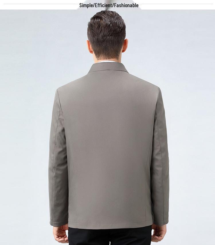 2025 Men's Stand-Collar Cotton Jacket: Thickened, Detachable Liner, Autumn/Winter Padded Outerwear for Middle-aged & Elderly