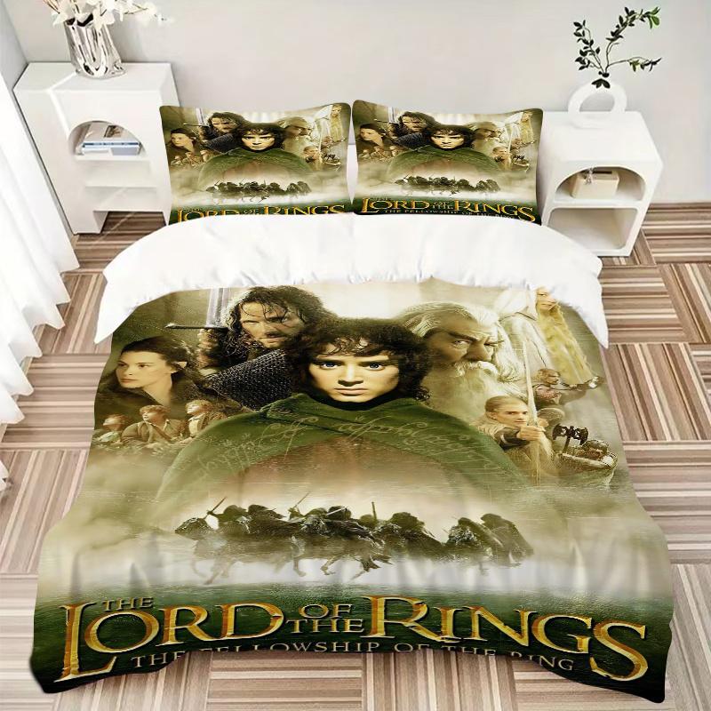 3pcs The Fellowship of the Ring Bedding Set - Includes Quilt Cover and Pillowcases, Suitable for All Seasons, Machine Washable - Ideal Gift